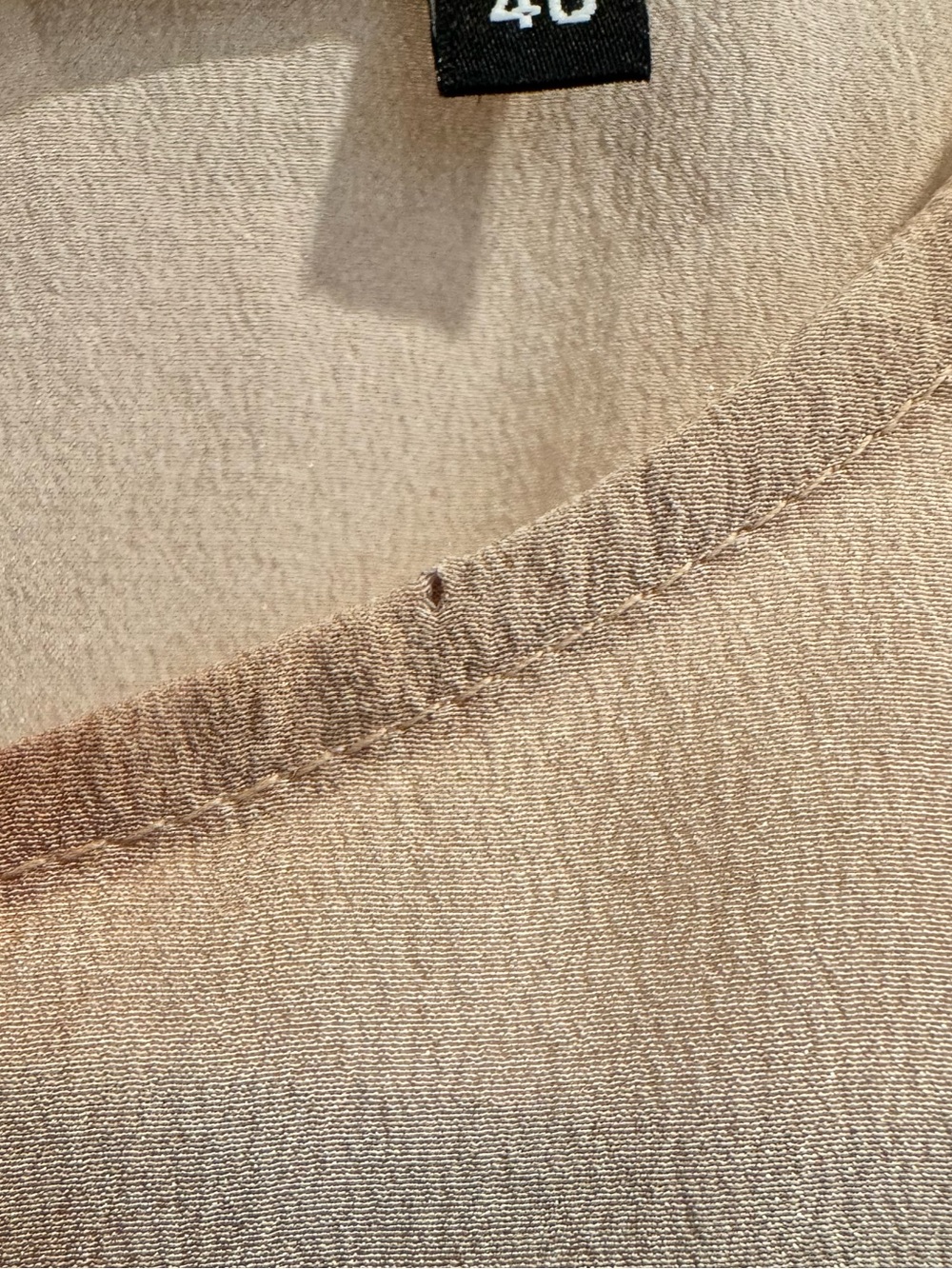 ELISABETTA FRANCHI | 100% Silk Blouse- Elegant Chic Luxury Neutral-Made In Italy - Picture 14 of 15